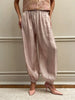 Loose Satin Lantern Pants High Waist Elastic Crepe Loose Bloomers Elegant Long High Waist Trousers Women