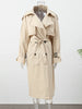 Solid Laepl Lace Up Trench Coat Women Full Sleeve Waist Cinching Short Windbreak Autumn Office Commute Outwear