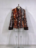 Women Leopard Print Short Furry Jacket Lapel Collar Button Slim Waist Stylish Coat Autumn Winter Street Lady Outerwears