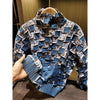 Pleated Jacket Plisse Womens Fall 3D Pleated Color-Block Print Coating Casual Loose Fitting Commuter Long Sleeve