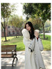 French Lazy Autumn Winter Hooded Double Faced Cashmere Coat Mid Length Real Fox Fur Collar Wool Warm Coat Women