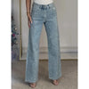 Women Jeans Straight Diamonds Pants Stretch High Waist Washed Mom Jeans Y2k Streetwear Trousers Vintage Denims Streetwear