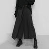 Korean Autumn Irregular False Two-piece Skirt Pants Women Wide-leg Pant Ladies Elastic Waist Straps Casual Pant Lady