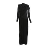 Elegant Shawl Dress Women Classic Basics Ruched O-Neck Full Sleeve Chic Stretch Skinny Party Banquet Activity Outfits
