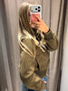 Women's Cropped Bomber Jacket Stand Collar Zipper Patch Pocket Rib Trim Long Sleeve Short Coat Vintage Autumn Casual Outfit