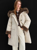 Women's Fur-Lined Down Parka with Wool Blending Mid-Length Winter Jacket for Winter Long Hooded Jacket