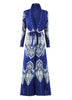 Niche Printed Windbreaker Women's Loose Oversized Long Sleeved Pleated Trench Cardigan Long Coat 2DB2481