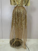 Sparkle Gold Diamonds Sequins Mesh See Through Long Dress Women Birthday Party Gown Sexy Nightclub Singer Stage Costume
