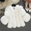 Women Imitation Fur Coat Short Slim Splicing Outwear Thicken Warm Jacket Temperament Casual Out coat Solid Color