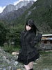 Black Gothic Y2K Mini Dress Women Sexy Spicy Girls Slim Fit Design Lolita Dresses Autumn Punk Vintage Long Sleeve Cake Dress