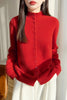 Autumn Winter Women's 100% Merino Wool Knit Cardigan Stand Collar Single Row Button Front Sweater Soft Warm Office Wear Coat