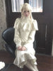 Japanese Gothic Sweet Elegant White Cape Fish Tail Dress Women Slim Design Long Dress Harajuku Vintage Long Sleeve Punk Outfits