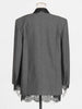 Chic Solid Spliced Lace Edge Blazers for Women Notched Collar Long Sleeve Temperament Designer Coats Female Clothes Style