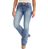 Women's Casual Button Pocket Jeans - High-Quality Straight-Leg Denim Pants for Everyday Wear -Selling Jeans for