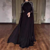 Women Robe Dress Drills Long Shawl Sleeves Chiffon Party Middle East Big Swing Lady Elegant Banquet Maxi Clothing