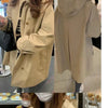 Spring Autumn Women Loose Fit Lined Outerwear Female Hooded Windbreaker Jacket Ladies Long Sleeves Trench Coat