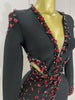 Women Celebrity Sexy Long Sleeve V Neck Rhinestone Black Bandage Dress Elegant Evening Club Birthday Party Dresses