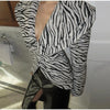 Zebra Print Women's Two Piece Suit Big Lapel Neck Jacket Hip Package Belted Waist Half Skirt Autumn Commute Outfits