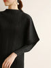 Pleats Batwing Sleeve Pleated Long Dress Korean High Causal Elegant Women Designer Clothing
