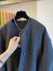Korean Style Single Breasted Coats Women Autumn Patchwork Gray Loose Casual Coats