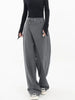 Houzhou Women Wide Suit Pants High Waist Gothic Japanese Style Baggy Black Trousers Irregular Straight Pants Casual Streetwear