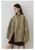 Korean Women Double-sided Belt Woolen Coat Loose Overcoat Solid Ladies Outerwear Girl Jackets Autumn Winter