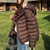 Fall Lightweight Hooded Puffer Jacket Russian Winter Women Zip Up Solid Warm Cotton Padded Outerwear Quilted Coat Куртка