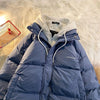 Korean Winter Leisure Cotton Clothes Women Parker coat Y2K Multi-functional Fake Two Pocket Zipper Down Jacket Thick Coat