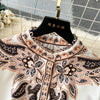 Retro Court Style Printed Dress Women Autumn Winter Flared Sleeve Vintage Long Dresses Ladies Slim Autumn Winter Long Robe