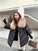 Female Loose Outerwear Down Jacket Overcoat Women Winter Coat 90% White Duck Down Jacket With Big Woolen Collar Coat