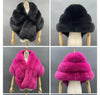 Janefur Real Fox Fur Shawl Poncho Women Elegant Wedding Bridal Formal Party Warm Winter Natural Fur Cape Coat