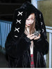 Winter Sweet Kawaii Soft Warm Purple Faux Fur Coat Women Bunny Ears Designer Clothes Fluffy Jacket Hoodie