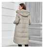Women Winter Coat Long Thick Parkas Zip Up Warm Female Outwear Slant Pocket Drawstring Hem Women's Jackets 1107