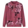 Autumn Winter Women Knitted Sweater Cardigan Jacket Print Long-Sleeve Warm Sweaters Coat Female Knit Top Mother Clothes