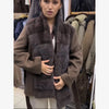 Retro Solid Fur Patchwork Woolen Coats Women Chic Full Sleeve V-neck Lace Up Loose Overcoat Lady Winter Commute Outwear