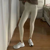 Women Casual Y2K Elastic High Waist Slim Fit Long Trousers Ribbed Knitwear Tight Step on Foot Leggings Sporty Pants