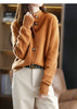 Autumn Winter Stand collar Knitted Cardigan Loose Short Jacket Women's Outerwear Korean version long sleeved Sweater Coat