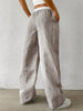 Women's Casual Striped Woven Wide Leg Pants Fall Winter Casual Stylish Full Length Trousers Y2K Clothes Streetwear