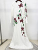 High Street Designer Party Vestido Women's Flowers Diamonds Beaded Slit Sleeve Long Maxi Dress