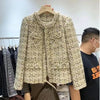 Spring Autumn Comfortable Be all-Match Short Women's Coat Small Fragrant Wind Loose Temperament Female Coarse Tweed Jacket