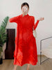 High End Pleated Dress For Women Turtleneck Long Sleeves Tassel Elegant Style Ladies Holiday Clothing Spring 2R7632