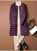 Women Solid Puffer Autumn Winter O-Neck Female Thin Duck Down Jackets Portable Women Windproof Puffer Parkas