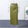 Chic Stand Collar Leather Long Skirt Sets Women Long Sleeve Jackets Spliced Solid Skirts Autumn Lady Y2k Outfits Dress