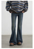 Women Jeans High Waisted Slightly Flared Slim Female Denim Pants Blue Ladies Trousers Autumn Winter