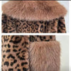 Women Autumn Winter Leopard Print Temperament Fur Coat Medium-Long High End Fur Collar With Belt Fur Jacket Overcoat