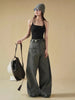 Modern Women's Pleated Wide Leg Pants Plus Size Casual Slant Pocket Draped Long Suit Trousers Work Office Lady Bottoms