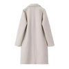 Women Woolen coat Solid Open Stitch Long Trench Coats Vintage V-Neck Full Sleeves Female Chic Lady Outfits