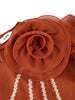 Women Vintage Elegant Pleated A Line Midi Dress with Ruffle Sleeves Stand Collar Rhinestone Stylish Formal Evening Party Outfits