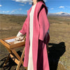 Mid-Length Autumn and Winter Hooded Double Sided Cotton Cashmere Coat Female 100% Wool Loose Thick Woolen Coat