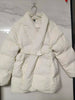 Temperament Cotton Coat Women Winter Warm Solid Color V-neck Gathered Waist Jacket Coats Parkas with Belt